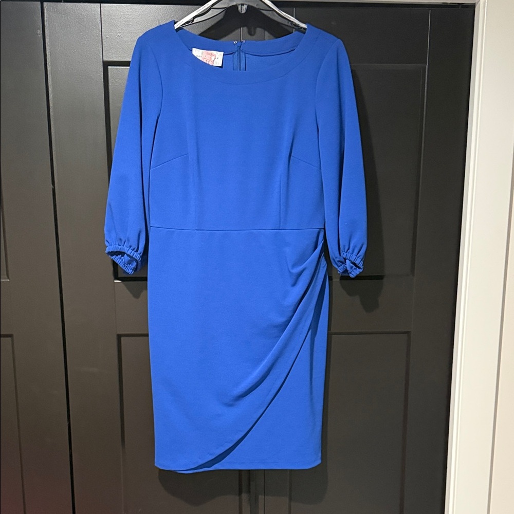 Donna Morgan Cobalt Blue Long Sleeve Sheath Dress